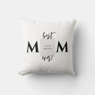 Coussin Meilleure maman jamais photo et texte Fête des mèr