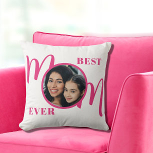 Coussin Meilleure maman jamais photo rose
