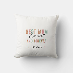 Coussin Meilleure Maman Jamais  Script Rétro Maman Groovy 
