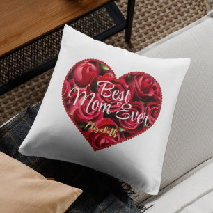 Coussin Meilleure maman Jour Classy Red Roses Coeur Fête d