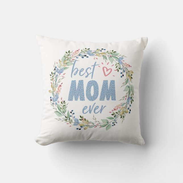 Coussin Meilleure Maman Jour de la Fête des mères de la co (Recto)