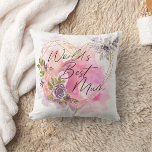 Coussin Meilleure maman maman du monde floral cadeau anniv