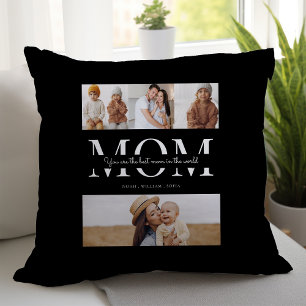 Coussin Meilleure maman noir et blanc 4 photo