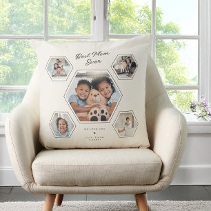 Coussin Meilleure Maman Personnalisé Galerie de Collage de