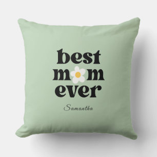 Coussin Meilleure Maman Sage Vert Fête des Mères