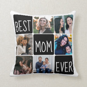 Coussin Meilleure maman tendance Ever 6 Photo Collage Fête