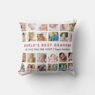 Coussin Meilleure Mamie du Monde Petits-enfants 24 Photo R