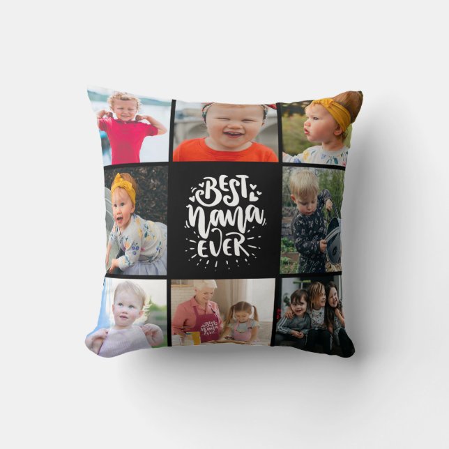 Coussin Meilleure Mémé Grand-mère Collage de photos  (Recto)