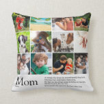 Coussin Meilleure mère, maman, maman, définition 12 photo<br><div class="desc">Personnel with your her 12 favourites photos et personalized text for your special Ma, Mum ou Mama to create a unique venge for Mother's day, birthdays, baby showers, or any day you want to show much she means to you. A perfect way to show how amazing she is every day....</div>