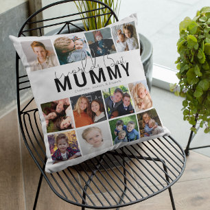 Coussin Meilleure Momie du Monde   Collage de Photos