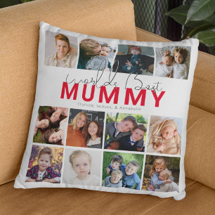 Coussin Meilleure Momie du Monde Collage de Photos