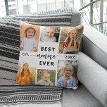 Coussin Meilleure Momma Jamais - Fête des Mères Collage ph<br><div class="desc">Célébrez votre maman avec le "Meilleur Momma Ever" Mère's Day Photo Collage Jeter l'oreiller. Ce coussin personnalisé présente un collage magnifiquement arrangé de photos chères, capturant des moments et des souvenirs spéciaux. Le message chaleureux "Best Momma Ever" ajoute une touche d'amour. Fabriqué en tissu de haute qualité, doux et durable,...</div>