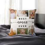 Coussin Meilleure Nonna jamais - Collage photo pour petits<br><div class="desc">Célébrez la "Meilleure Vierge jamais" avec cet oreiller personnalisé Collage photo pour petits-enfants. Ce cadeau chaleureux est accompagné d'un collage magnifiquement arrangé de photos chères capturant des moments spéciaux, complété par un message sincère. Conçu en tissu doux et de haute qualité, il offre confort et style à tous les espaces...</div>