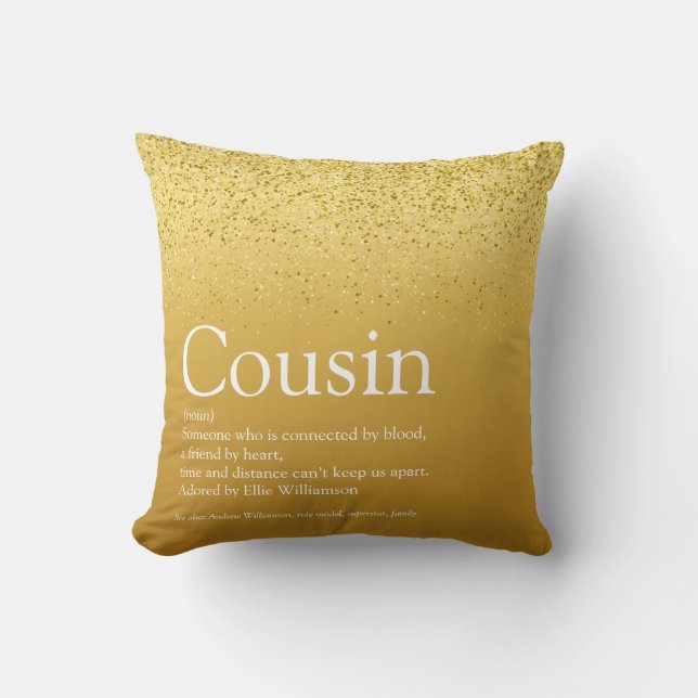 Coussin Meilleure Parties scintillant dorée pour la défini (Recto)