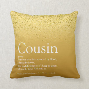 Coussin Meilleure Parties scintillant dorée pour la défini