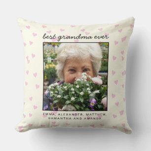 Coussin Meilleure photo personnalisée de grand-mère