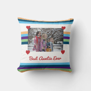 Coussin Meilleure Tante Jamais BAE Aimer Photo Couleur Ban