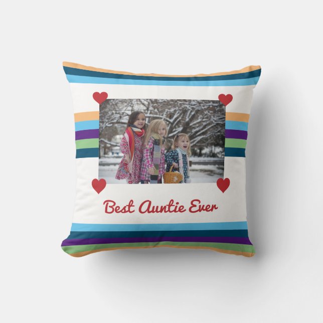 Coussin Meilleure Tante Jamais BAE Aimer Photo Couleur Ban (Recto)