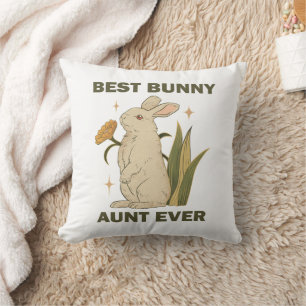 Coussin Meilleure Tante Lapin Ever Mignonne Kawaii Fête de