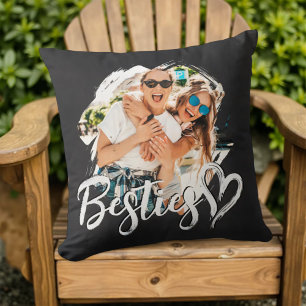 Coussin Meilleures amies Grunge Simple Moderne Cœur Cool P