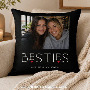 Coussin Meilleures Amies Meilleure Copine Cœur Typographie