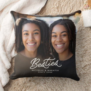 Coussin Meilleures Amies Noms Personnalisés et Photo de l'