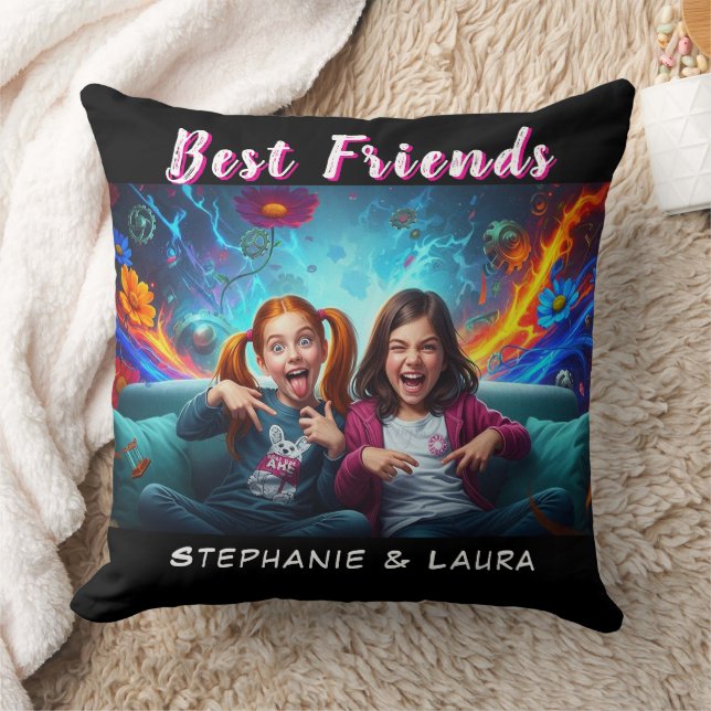 Coussin Meilleures amies sœurs drôle  (Couverture)