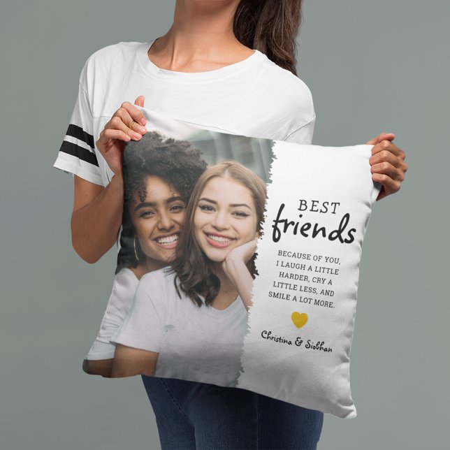 Coussin Meilleures photos et devis tendance pour les amis  (Créateur téléchargé)