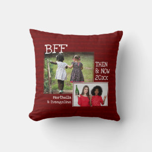Coussin MEILLEURS AMIS BFF   2 Mémoire PHOTO   Bourgogne