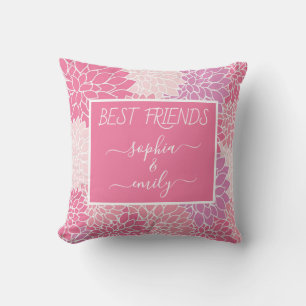 Coussin Meilleurs Amis Modernes Nom De Script Pink Dahlia