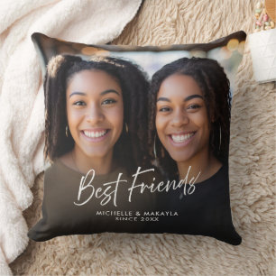 Coussin Meilleurs amis photo noms personnalisés écriture m
