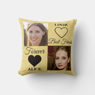 Coussin Meilleurs amis pour toujours BFF Cadeau Gold Photo