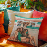 Coussin Meilleurs amis pour toujours | Stripes modernes BF<br><div class="desc">Un grand cadeau pour votre(vos) bestie(s). 4 photos collage, polices modernes et bandes de plage tendance d'été se rassemblent dans ce design gai et amusant. Ajoutez votre libellé personnalisé à cette conception à l'aide des cases "Modifier ce modèle de conception" situées à droite de l'élément, ou cliquez sur le bouton...</div>
