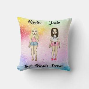 Coussin Meilleurs Amis Pour Un Blonde Brunette Couleur Spl