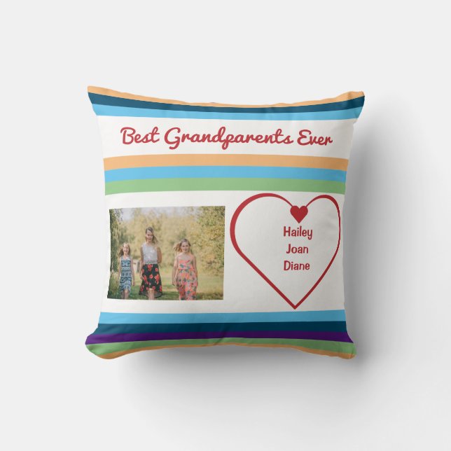 Coussin Meilleurs grands-parents Jamais Nom de la photo Ba (Recto)