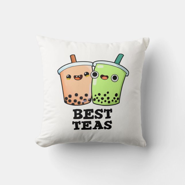 Coussin Meilleurs Thés Drôle Besoins Boba Tea Pun (Recto)