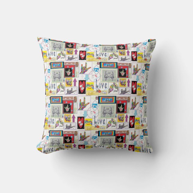 Coussin Mélange d'art d'ASL (Recto)