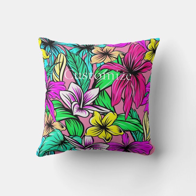 Coussin Mélange de fleurs tropicales Thunder_Cove (Verso)