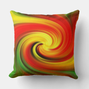 Coussin Mélange tourbillonnant et lumineux de couleurs