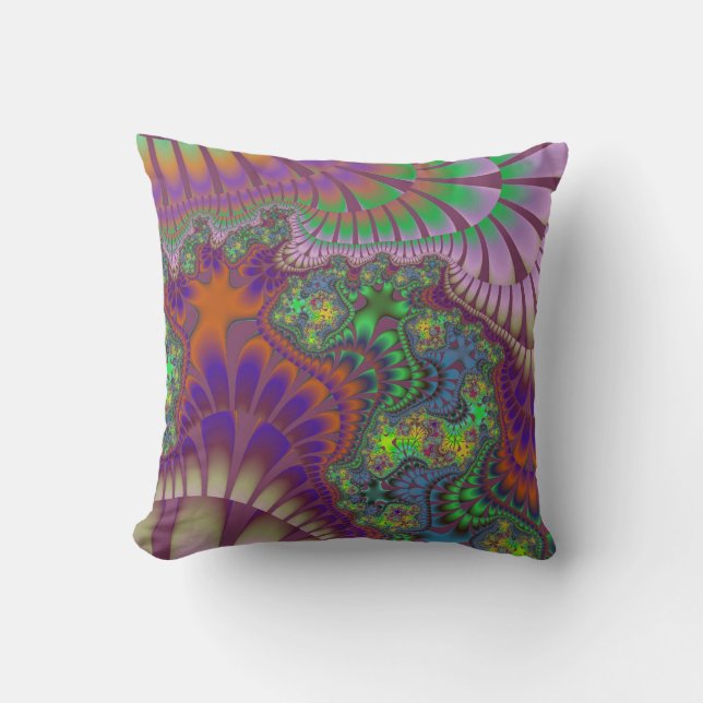 Coussin Mélange verte et orange (Recto)