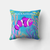 Coussin Mélange violet sous la mer Poisson et Starfish (Verso)