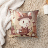 Coussin Mélange White Rabbit Wonderland Whimsical Timekeep (Couverture)