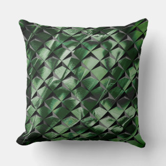 Coussin Mélanger les carrés 3D avec l'image vert foncé de