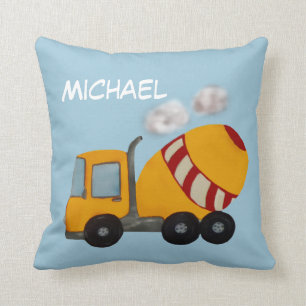 Coussin Mélangeur concret jaune et rouge fait sur command