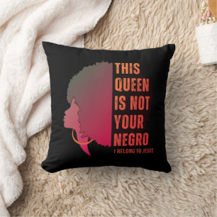 Coussin Melanin Queen PAS VOTRE NEGRO Afro