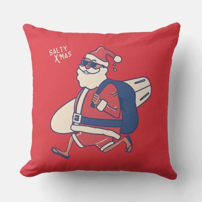 Coussin Mele Kalikimaka - Funny Noël hawaïen à Père Noël (Recto)
