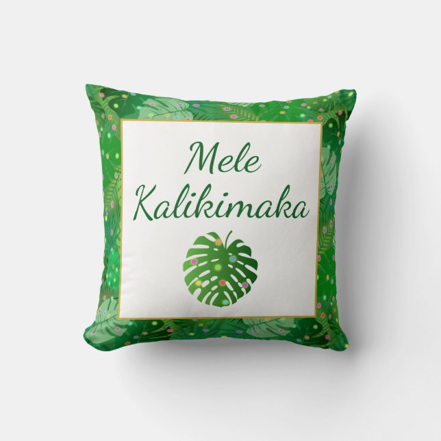 Coussin Mele Kalikimaka Hawaii Fêtes de Noël (Recto)