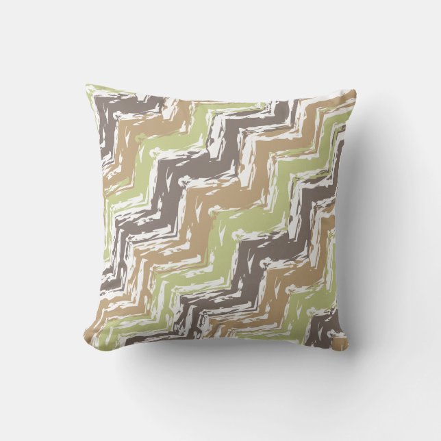 Coussin Melon Brandy Scribble ZigZag Motif (Recto)