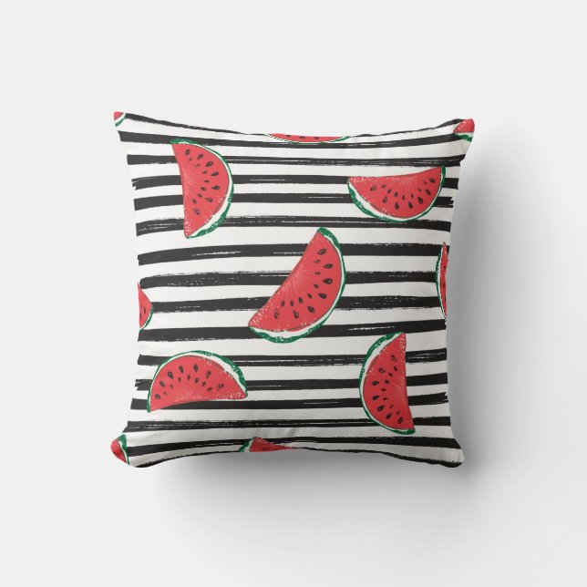 Coussin Mélon d'eau Motif transparent rayé (Recto)