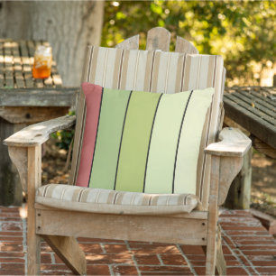 Coussin Melon Rouge Vert Bandes De Couleur Sur Papier Aqua